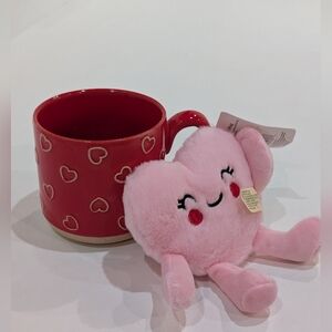Red Heart Mug with Pink Heart Plush Set Brand New 😃❤️